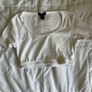 White Cropped Tee